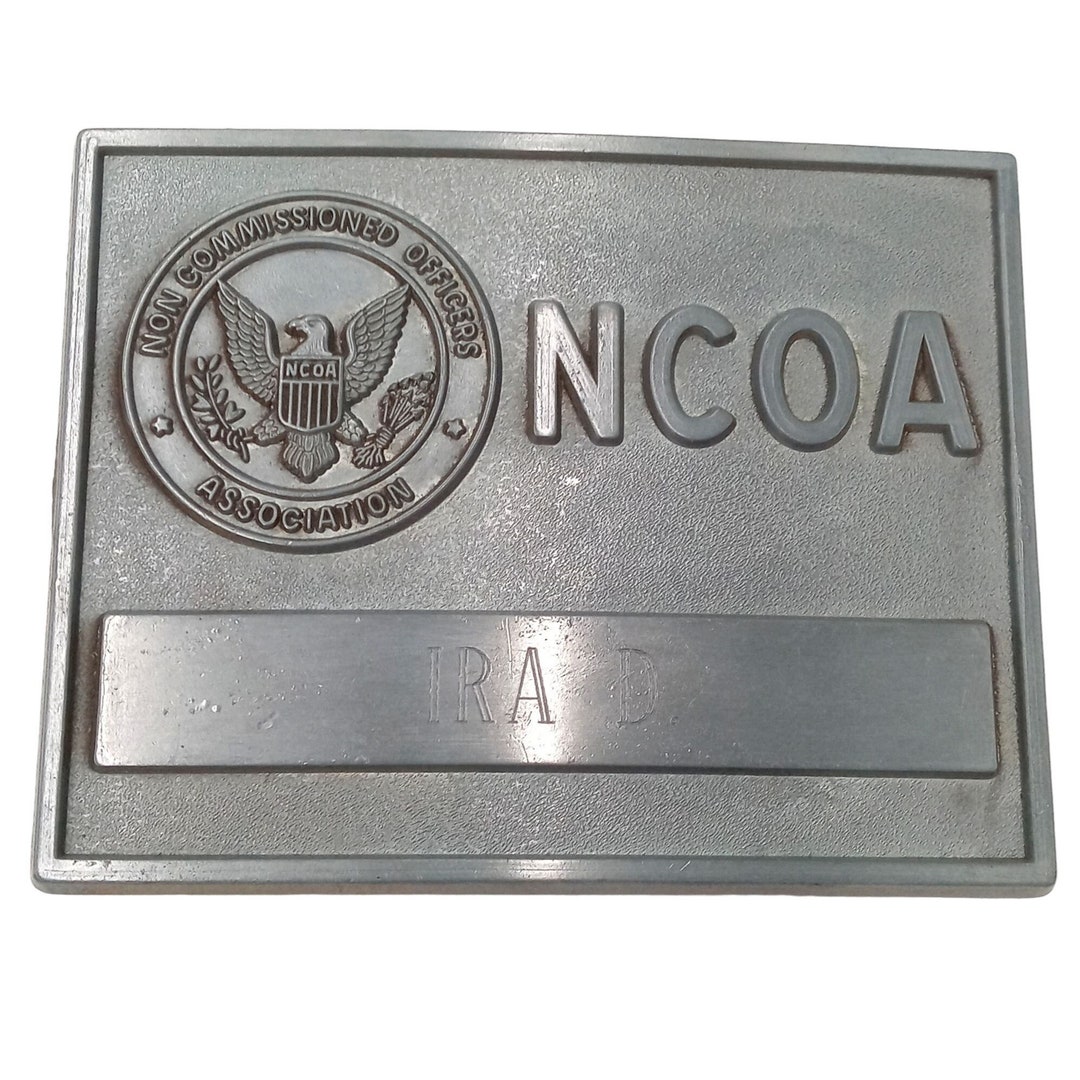 NCO Belt Buckle Military Non Commissioned Officers Association Vintage ...