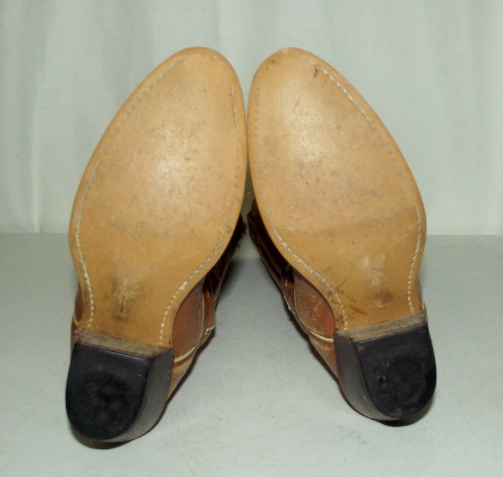 Womens 5.5 C Cowboy Boots Distressed Tan Gold Acme Boho Gypsy | Etsy