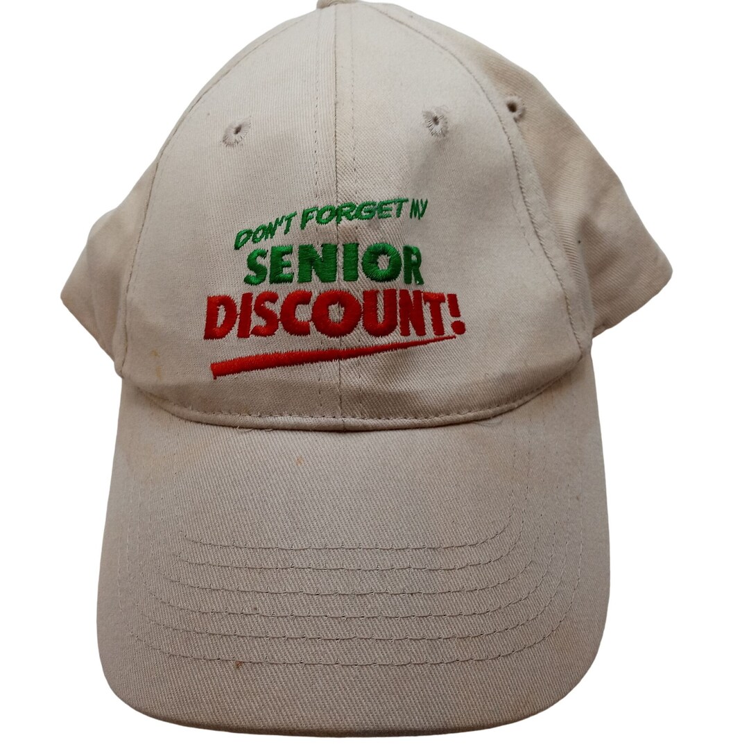 Senior Discount Hat Cap Adjustable Well Worn Faded Funny Etsy