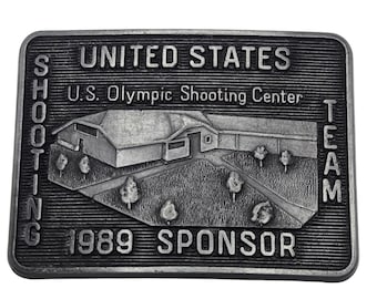 Vintage 1989 Amerikaans Olympisch schietteam Sponsorgesp sportatleet