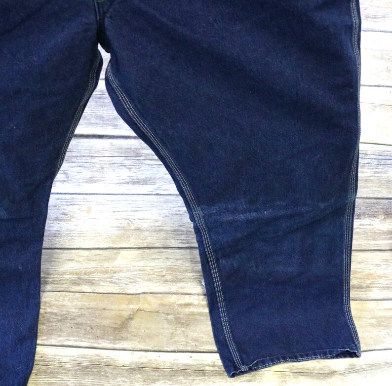 Big Smith Bib Overalls Blue Denim Vintage Carpenter Rockabilly Work Farm 43 x 28