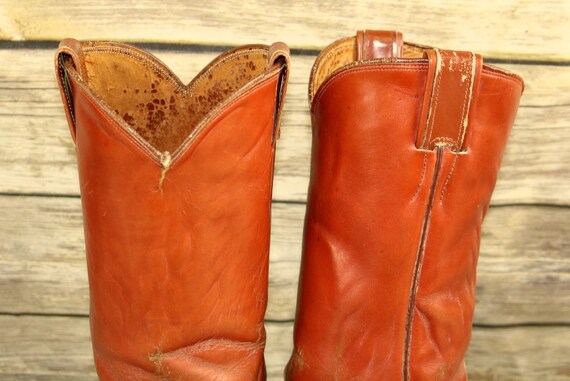 Nocona Cowboy Boots Tan Brown Leather Mens 8 D Ro… - image 9