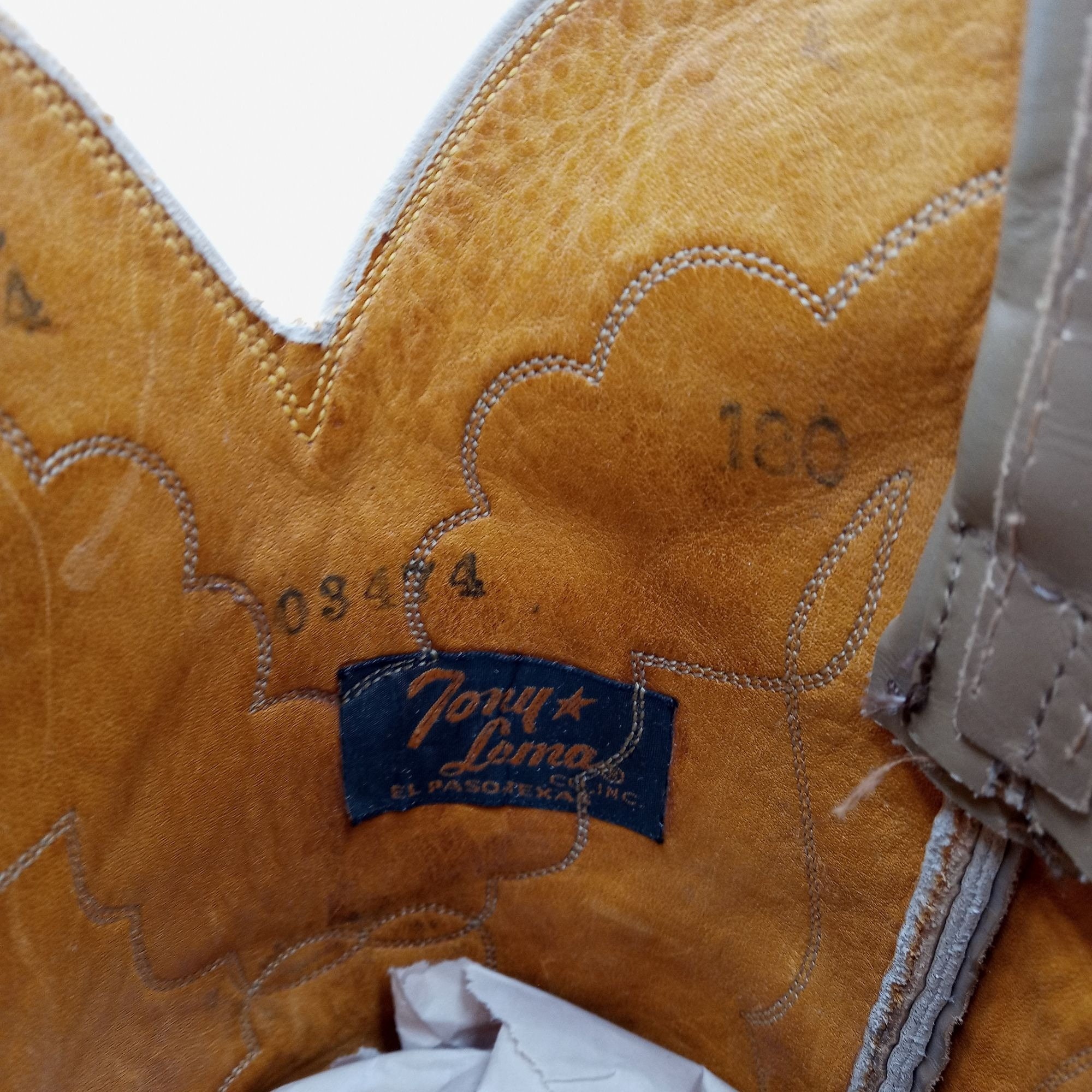 Vintage Tony Lama Cowboy Boots Tan Leather Mens 8 A Extra 