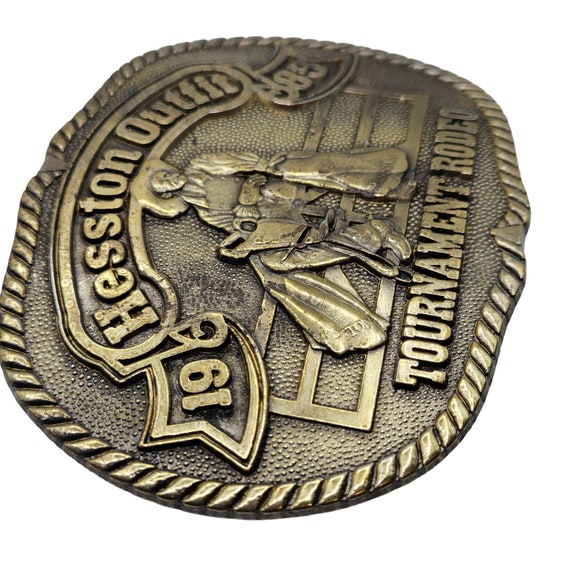 Hesston Rodeo Belt Buckle 1985 PRCA Outfit Tourna… - image 4