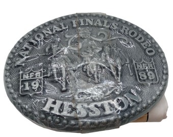 1989 NFR Rodeo Belt Buckle NOS National Finals Youth Vintage Steer Wrestling Kids