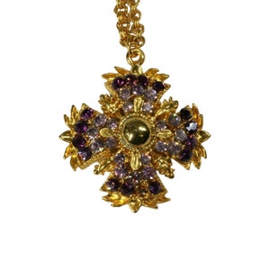 Vintage Purple Rhinestone Necklace Original Hang Tags Costume Fashion Jewelry Violet