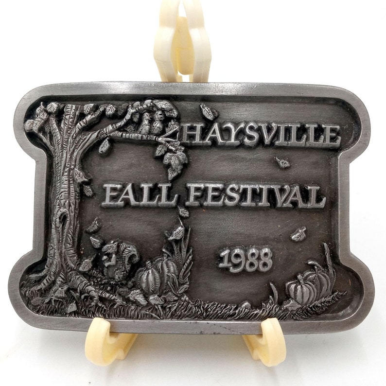 Fall Festival Belt Buckle 1988 Haysville V Tree Ranking TOP2 KS Challenge the lowest price of Japan Kansa Pumpkin