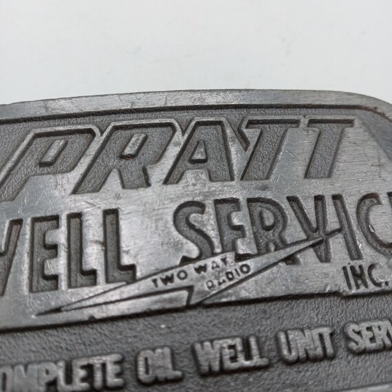 Pratt Well Service Belt Buckle Vintage Oil Roughn… - image 5