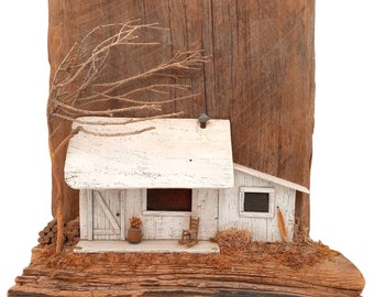 Driftwood Art Farmhouse Country Beach House Lakehouse OOAK Signed Wall Sculpture16 Inch