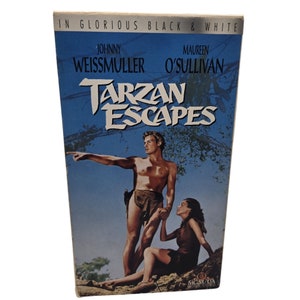 Tarzán escapa de la película VHS Maureen OSullivan Johnny Weismuller