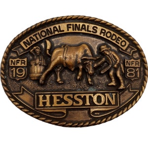 Rodeo Clown Belt Buckle 1981 NFR Oklahoma City Vintage Bullfighter National Finals