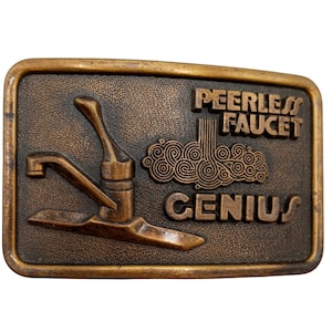 Peerless Faucet Belt Buckle Genius Advertising Plumber Plumbing Remodeling Vintage