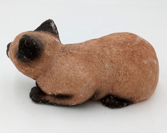 シャム猫の彫刻 ヴィンテージ サンディキャスト サイン入り サンドラ 