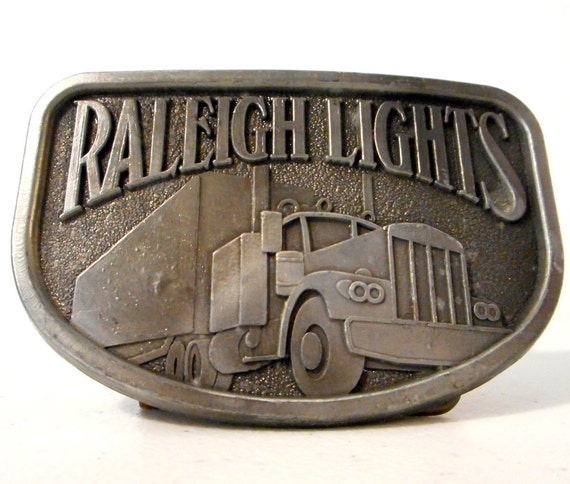 Raleigh Lights Belt Buckle Semi Truck 