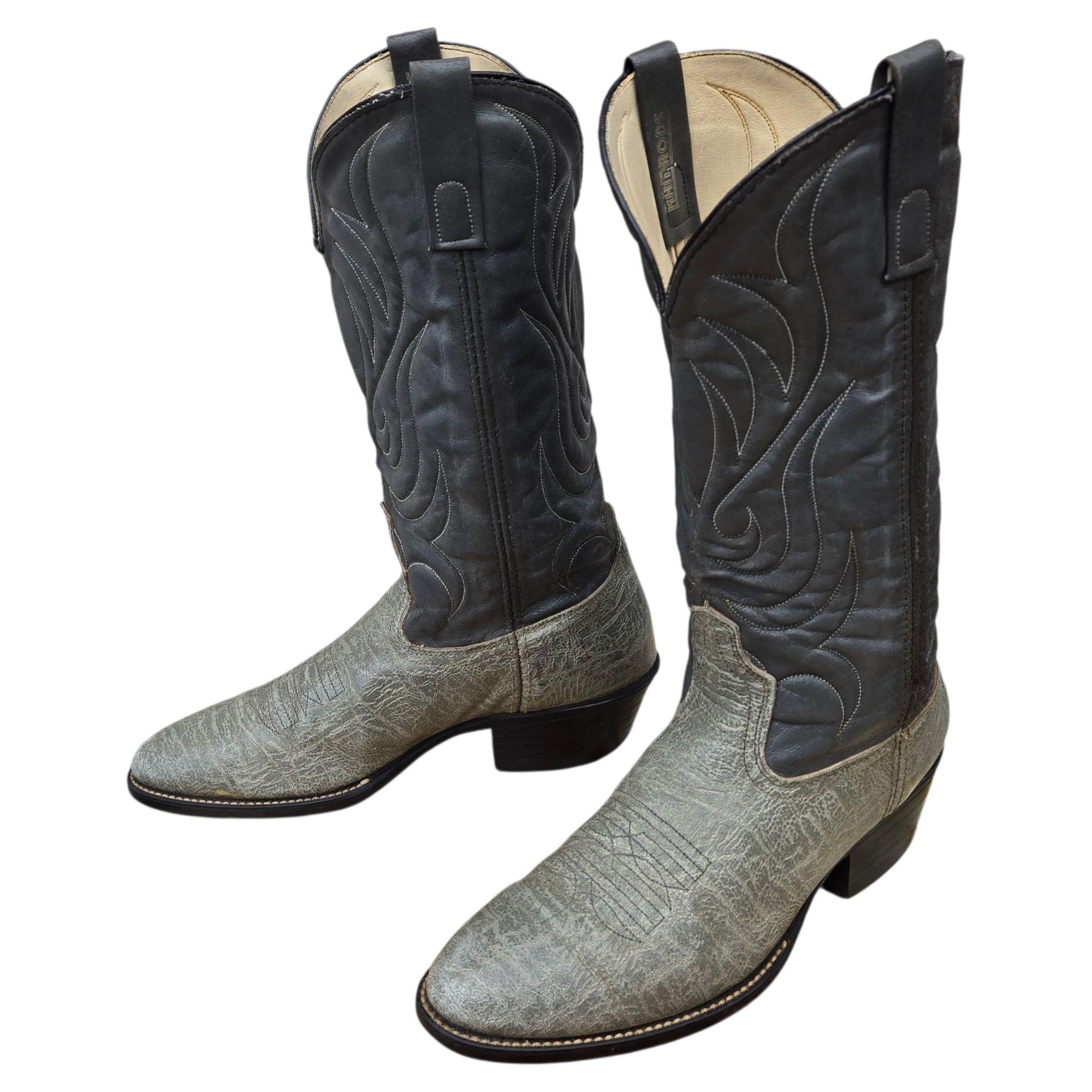 Ramrods Cowboy Boots Gray 9 D Vintage Western Wear Rodeo 