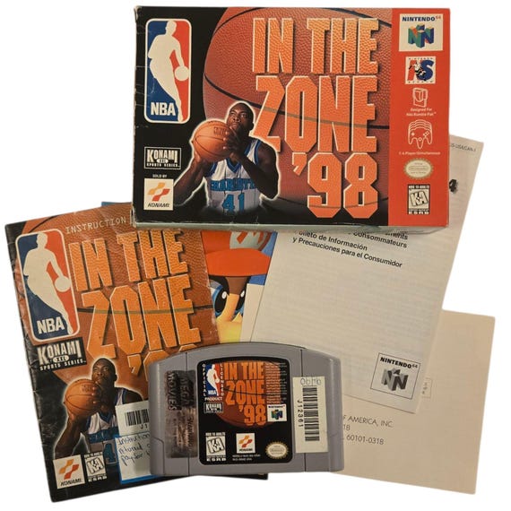NBA Basketball in the Zone 98 Nintendo 64 Game Vintage N64 Ex