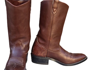 Vintage Panhandle Slim Cowboy Western Leather Lizard Skin Boots