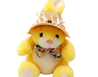 Yellow Bunny Rabbit Plush Easter Spring WalMart Stuffed Animal Vintage