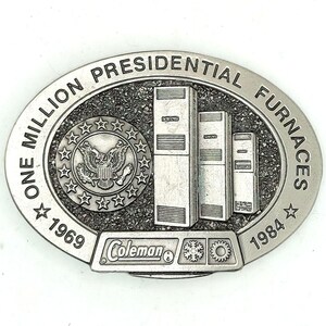 Coleman Furnaces Belt Buckle One Million Presidential 1984 Mobile Home Trailer House