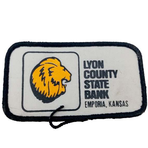 Lyon County State Bank Hat Patch Jacket Vintage E… - image 1