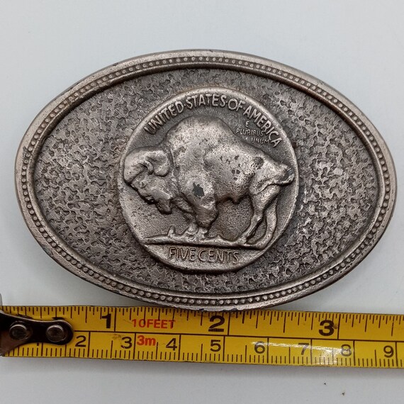 Buffalo Nickel Belt Buckle Five Cents 1979 Vintag… - image 2