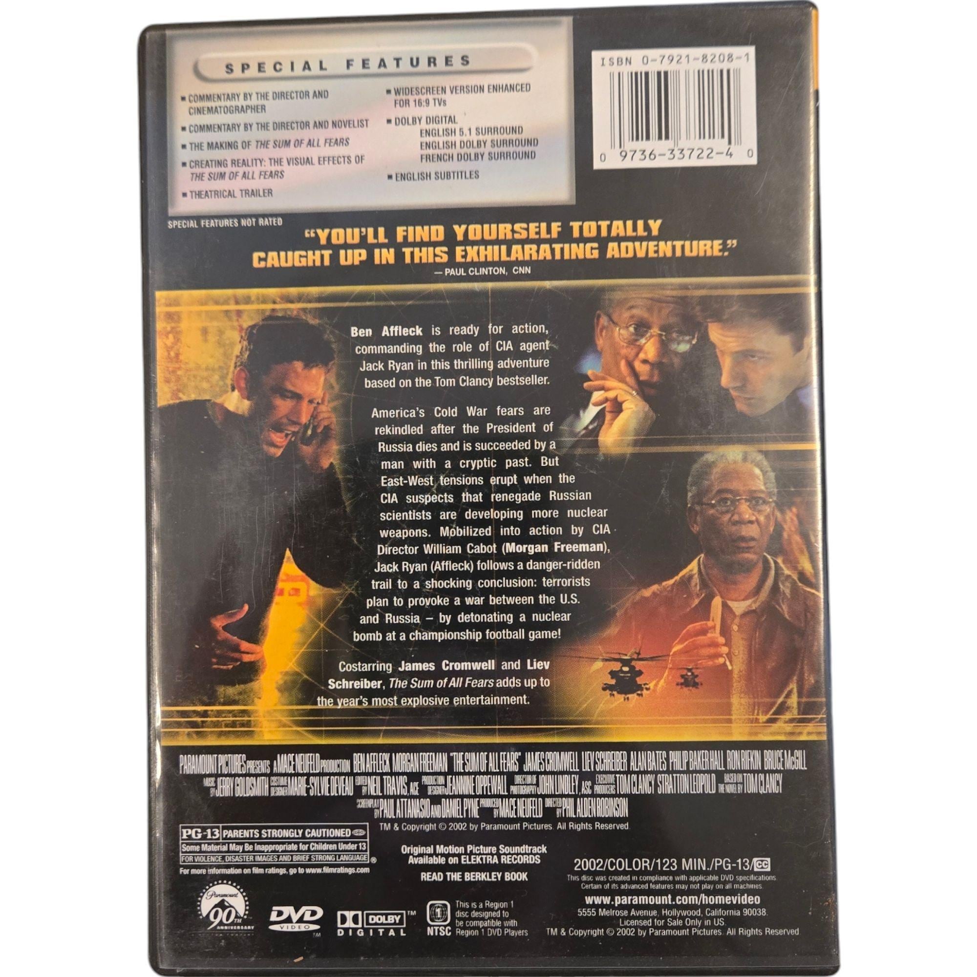 The Sum of All Fears DVD Special Collectors Edition Widescreen Ben