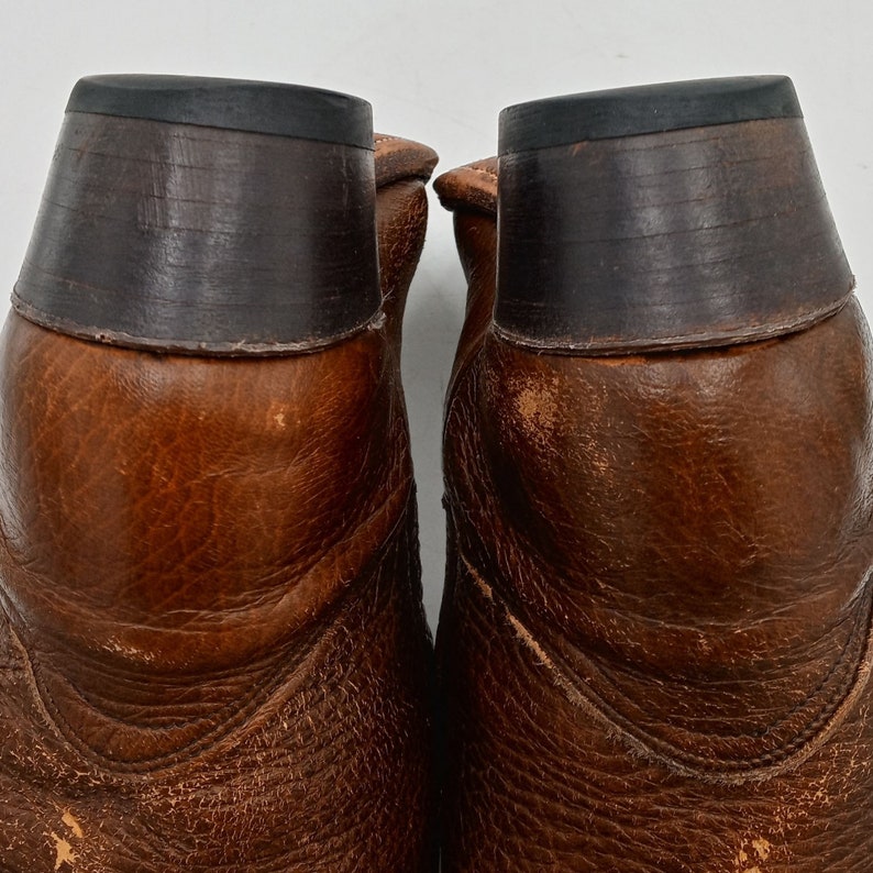 Men's Stars And Stripes Vintage Brown Leather Cowboy Boot - 11 Inch Shaft - View #3
