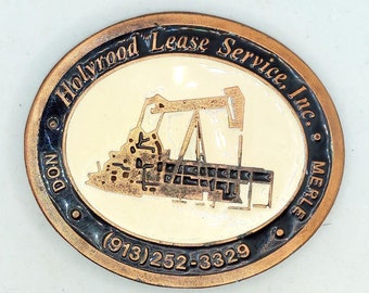 Oil Pump Jack Belt Buckle Vintage Roughneck Holyrood Lease Services