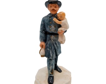 Volunteer Fireman Figurine Sebastian Miniature 1982 Firefighter Collectible Vintage