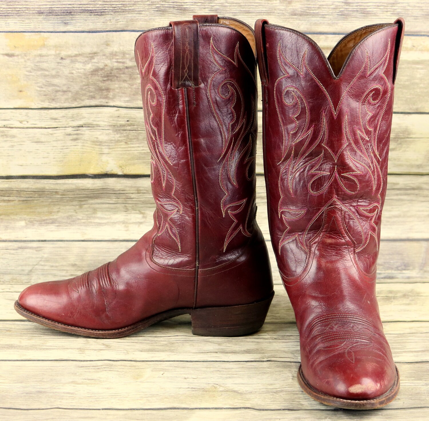 burgundy western boots