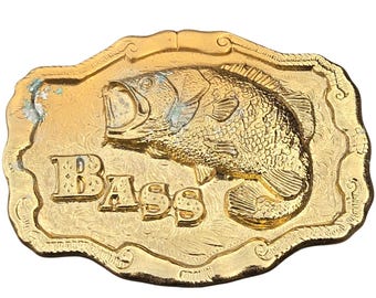Bass Fish belt Buckle Vintage Fishing Fisherman Western Collectible