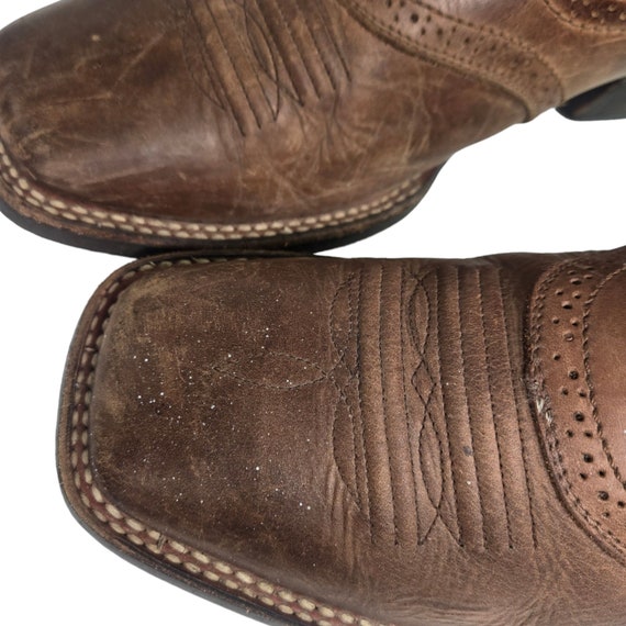 Ariat Cowboy Boots Brown Leather Mens 8.5 D Weste… - image 9