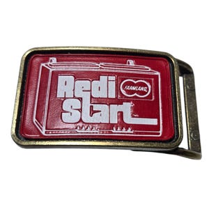 Redi Start Farmland Belt Buckle RediStart Advertising Promo Collectible Western