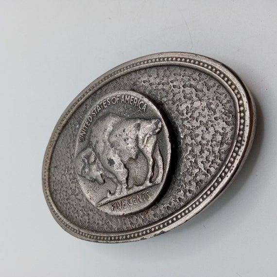 Buffalo Nickel Belt Buckle Five Cents 1979 Vintag… - image 6
