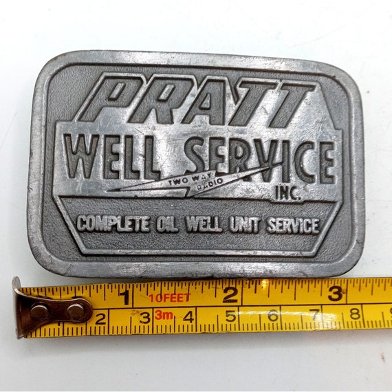 Pratt Well Service Belt Buckle Vintage Oil Roughn… - image 3