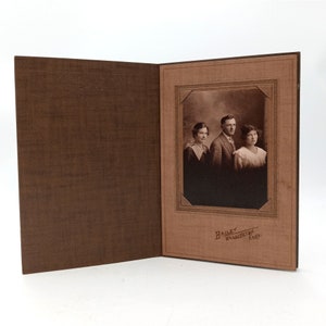 Wellington KS Cousin Old Photo Folding Frame Antique Picture Photograph Kinfolk