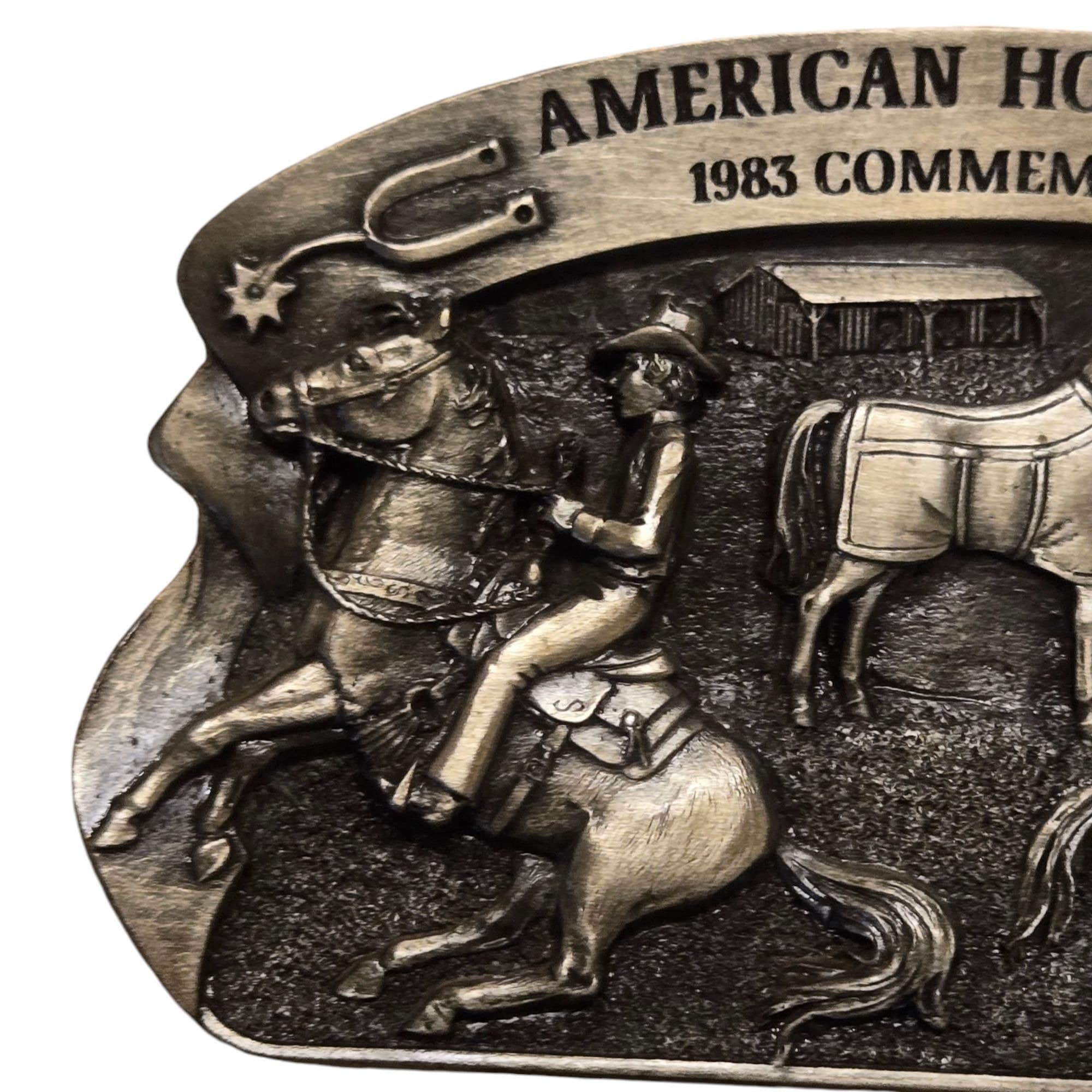 American Horse Rider Belt Buckle 1983 Cowboy Equestrian  display picture 1