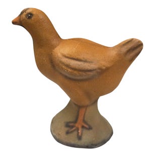 Huhn Zement Statue Rustikale Bauernhaus Vintage Baby Chick Skulptur 15,5 cm