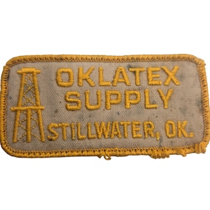 Oklatex Supply Blackwell OK Vintage Embroidered Patch Oil Rig Design Vintage
