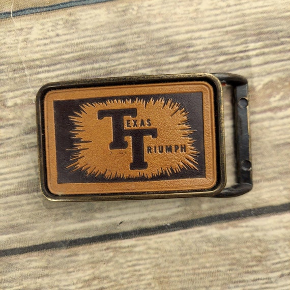 Texas Triumph Belt Buckle Vintage Western Rockabi… - image 6