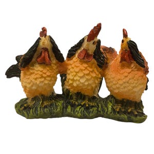 Rooster Hear Speak See No Evil Figure Chicken Farmhouse Figurine Farm Decor