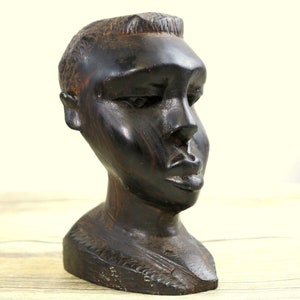 Folk Art Wood Carving Sculpture Carved Head Of A Man