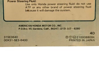 1989 Honda Accord Owners Manual Vintage Original Automotive