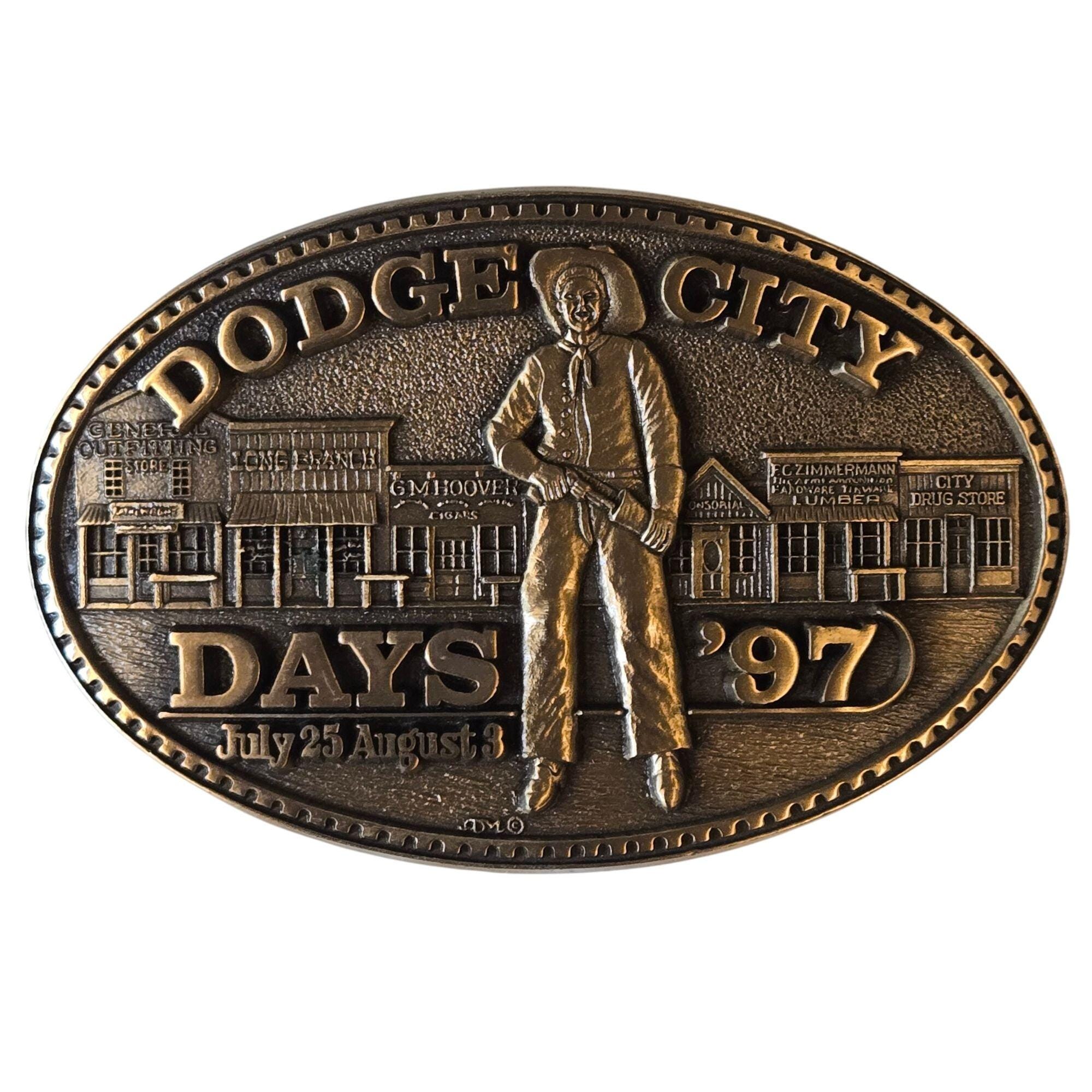 Vintage Dodge City Days Kansas Cowboy Capital 1994 Belt Buckle Limited Edition Dodge City Days Kansas Western Cowboy Award Design Medals  main image 3