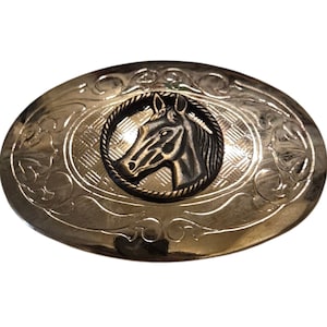 Vintage Horse Belt Buckle Equestrian Country Cowboy Western Wear Rodeo