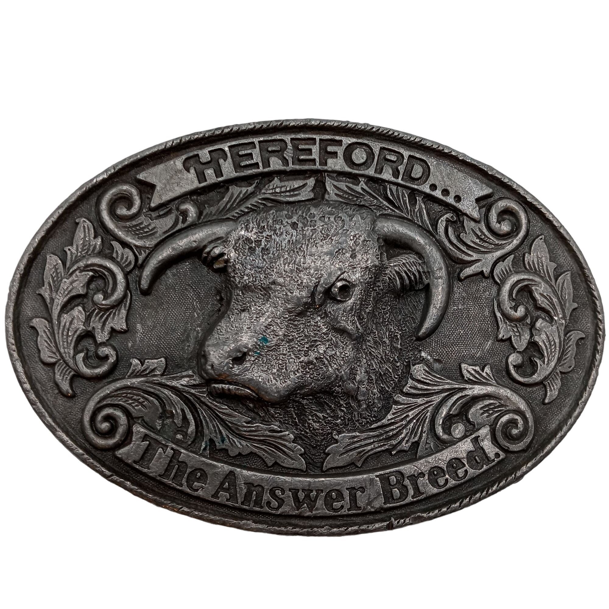 Hereford vintage cowhide leather belt Hereford Belt Buckle - Etsy main image 3