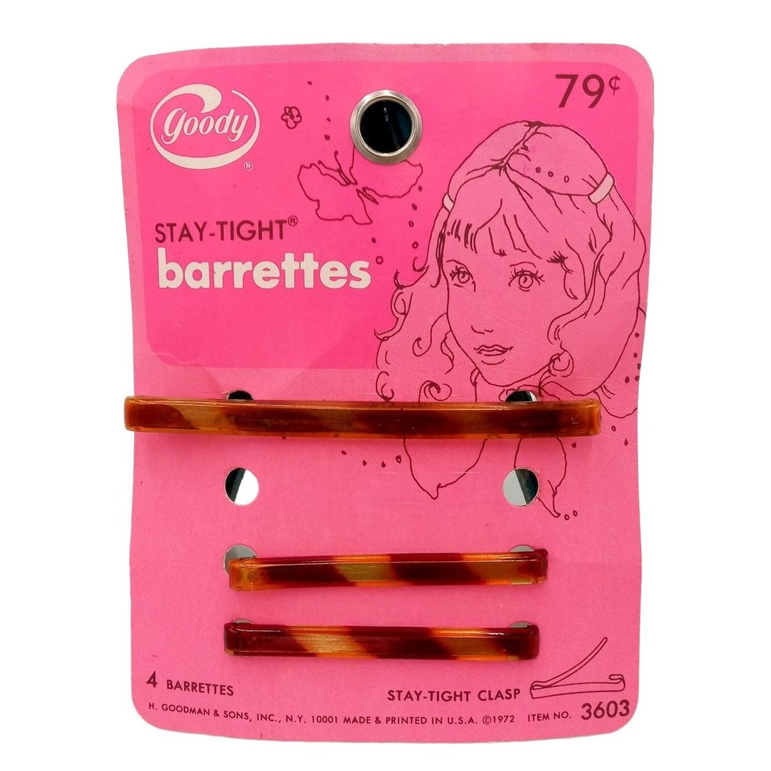 Goody Stay Tight Barrettes Original Card 1972 Vintage Tortoise Etsy