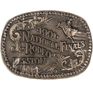 1991 Hesston Belt Buckle Kids SEALED Bull Rider Vintage NFR National Final Rodeo