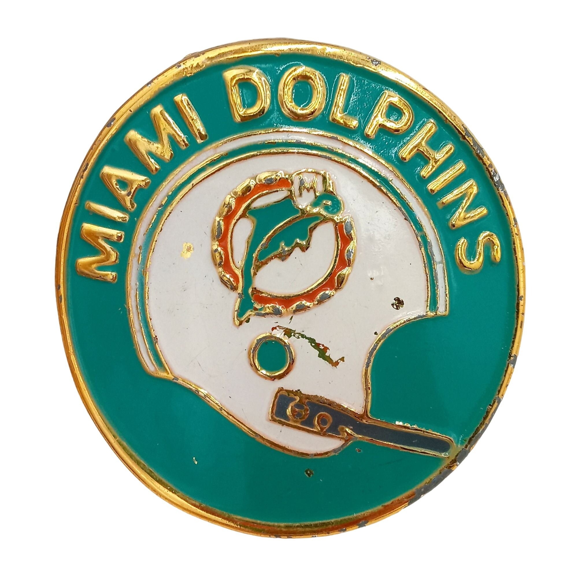 Miami Dolphins Vintage 1971 Logo Belt with Teal & Gold Helmet Buckle Miami Dolphins NFL Belts for sale | eBay main image 4