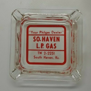 Philgas Ashtray South Haven Kansas KS Vintage Phillips 66 Gas Oil